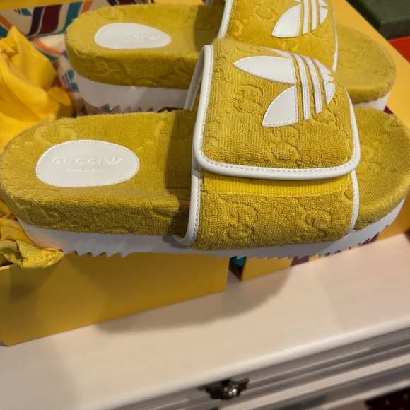 Gucci Shoes - Women’s Gucci X Adidas monogram Terry slide size 38 made in Italy
